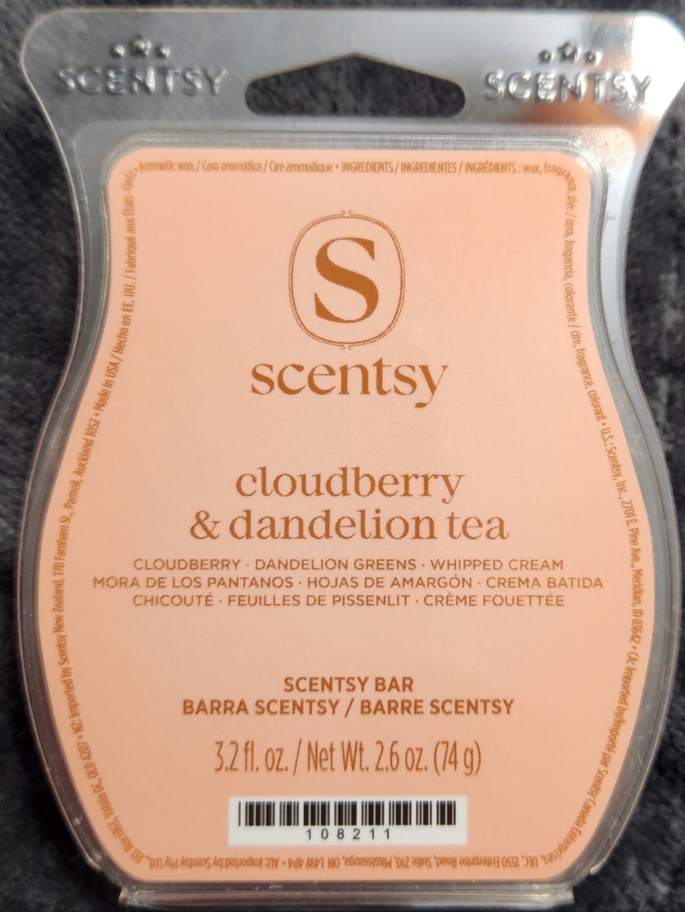 CLOUDBERRY & DANDELION TEA Scentsy Wax Bar